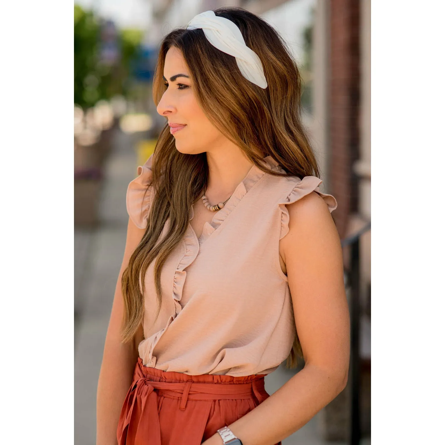 All Over Ruffles V-Neck Tank