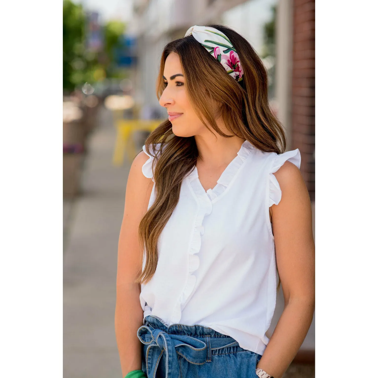 All Over Ruffles V-Neck Tank