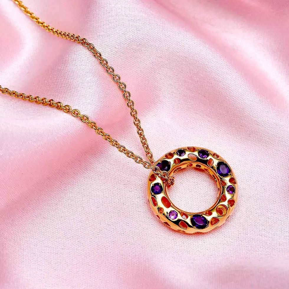 Allegro Loop Pendant with Amethyst
