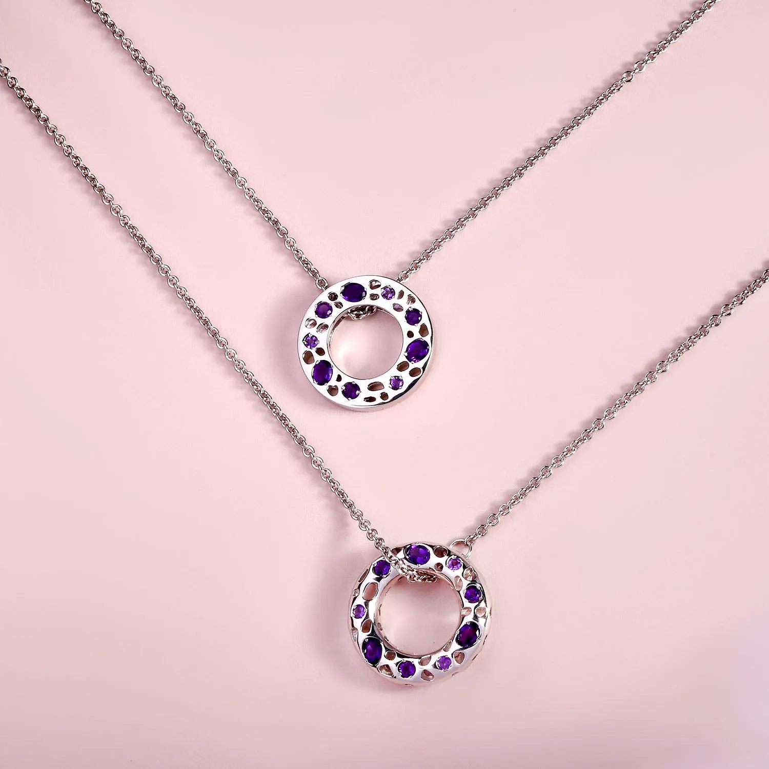 Allegro Loop Pendant with Amethyst