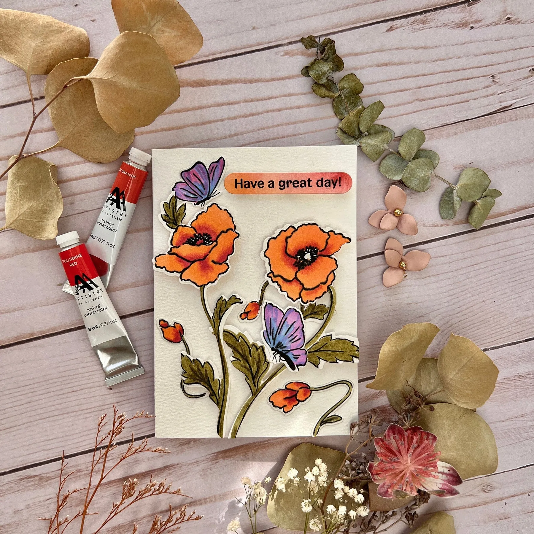 Altenew Bouquet of Poppies Simple Colouring & Layering Stencil Set