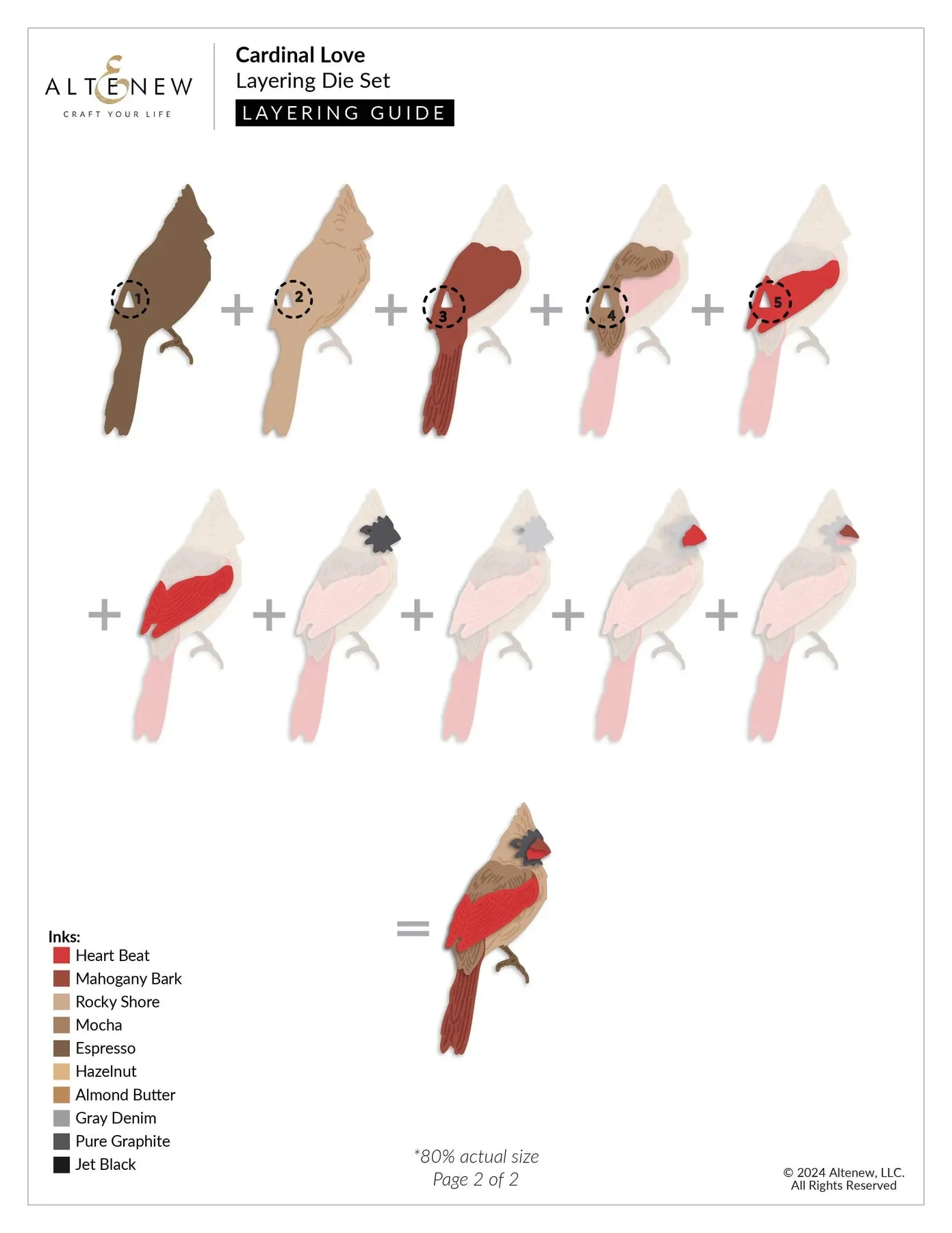 Altenew Cardinal Love Layering Die Set