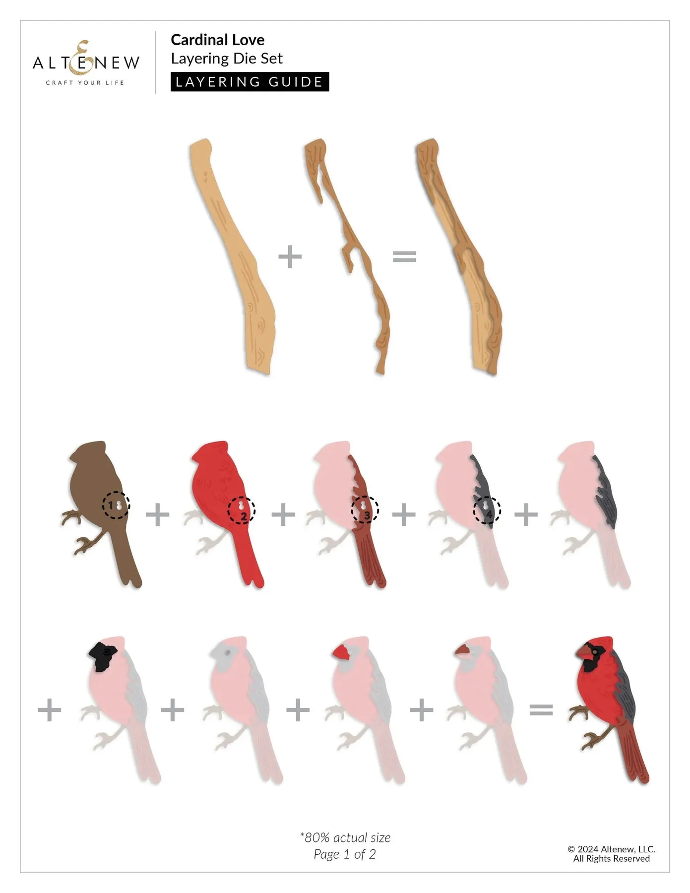 Altenew Cardinal Love Layering Die Set