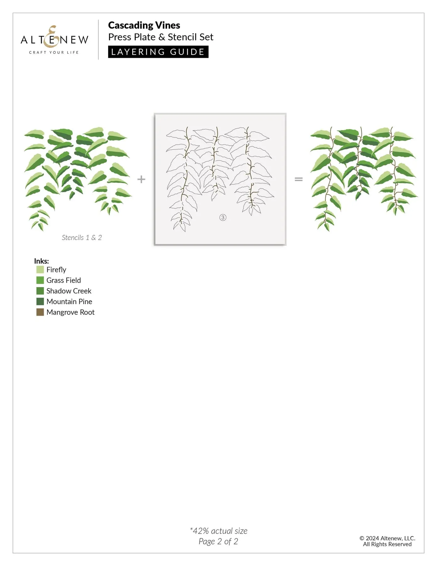 Altenew Cascading Vines Simple Colouring & Layering Stencil Set