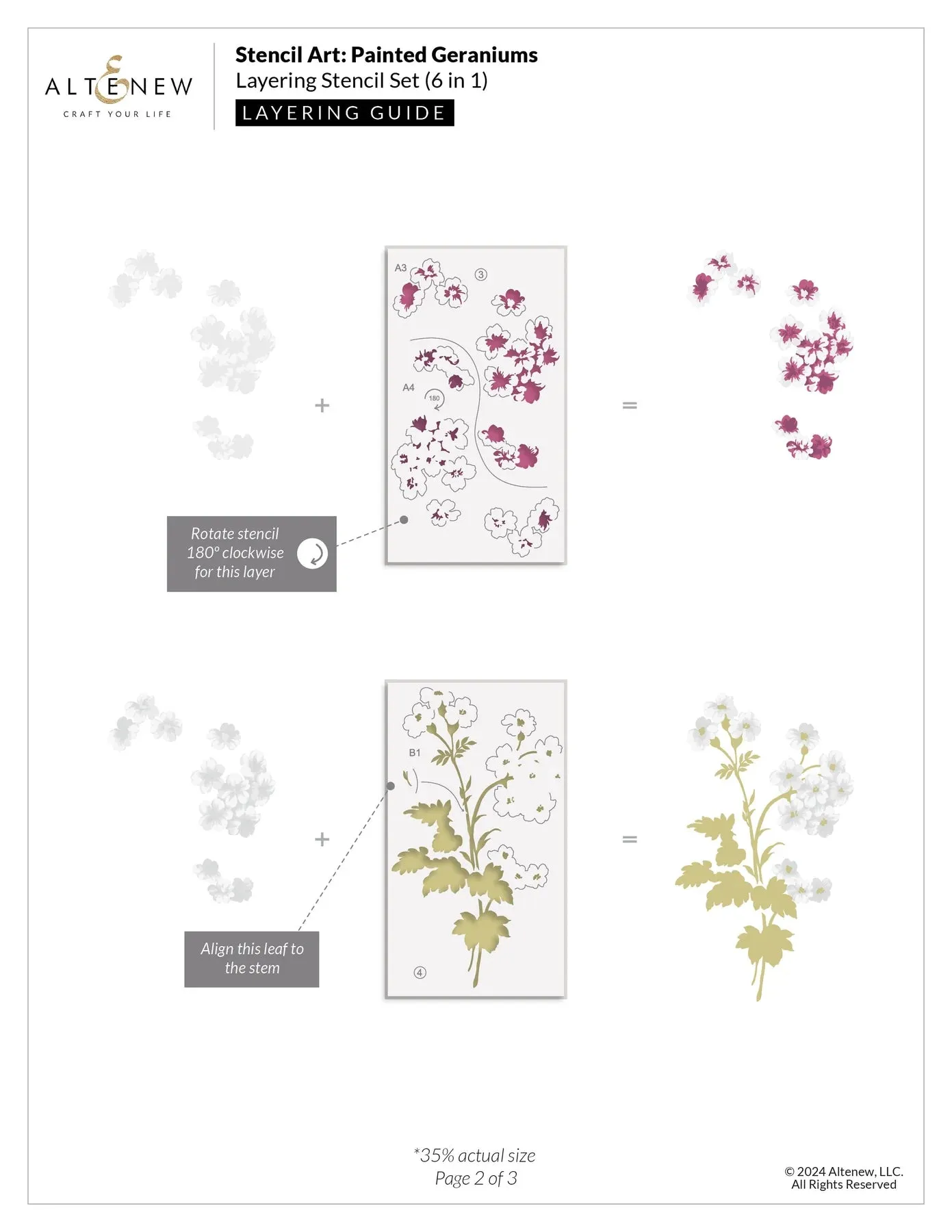Altenew Stencil Art: Painted Geraniums Layering Stencil Set (6 in 1)