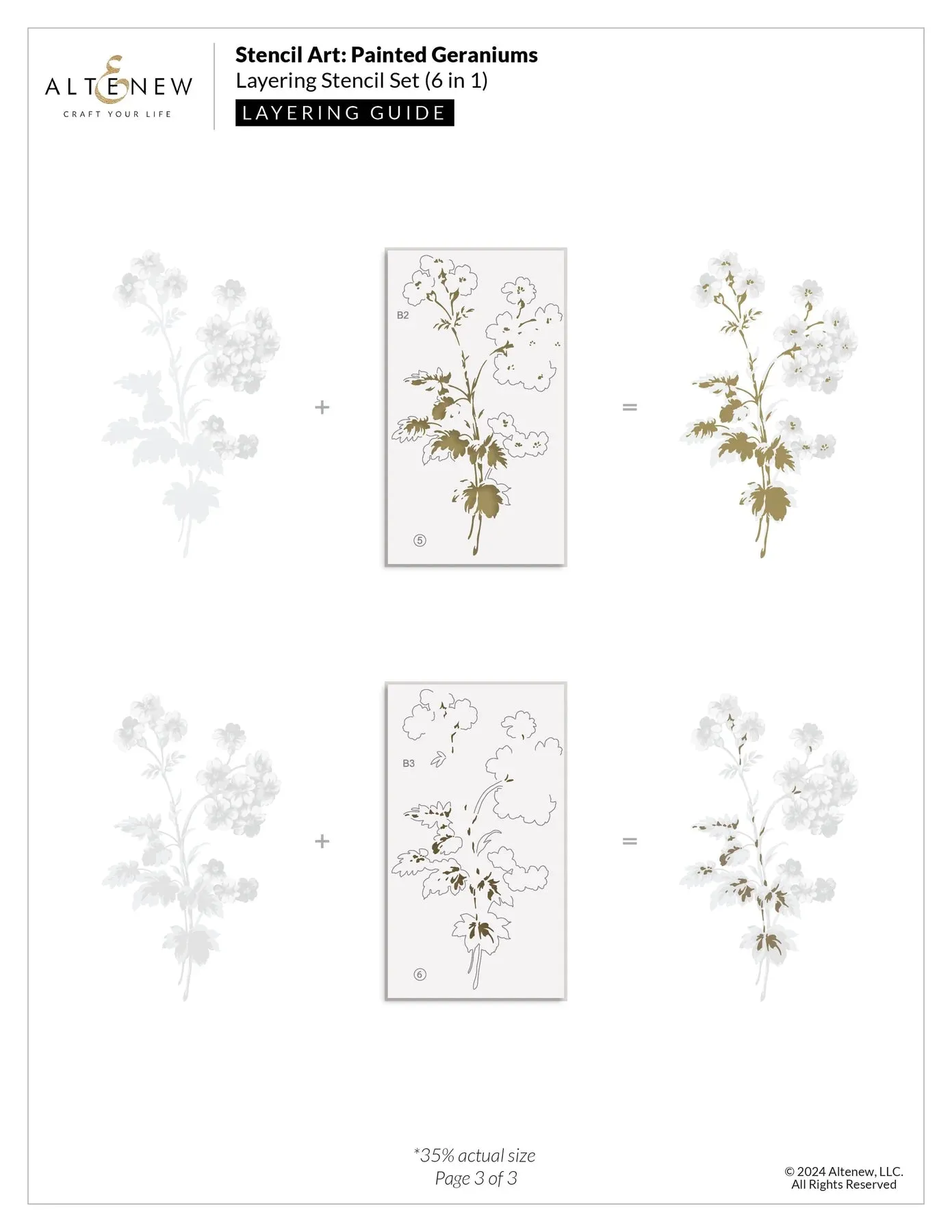 Altenew Stencil Art: Painted Geraniums Layering Stencil Set (6 in 1)