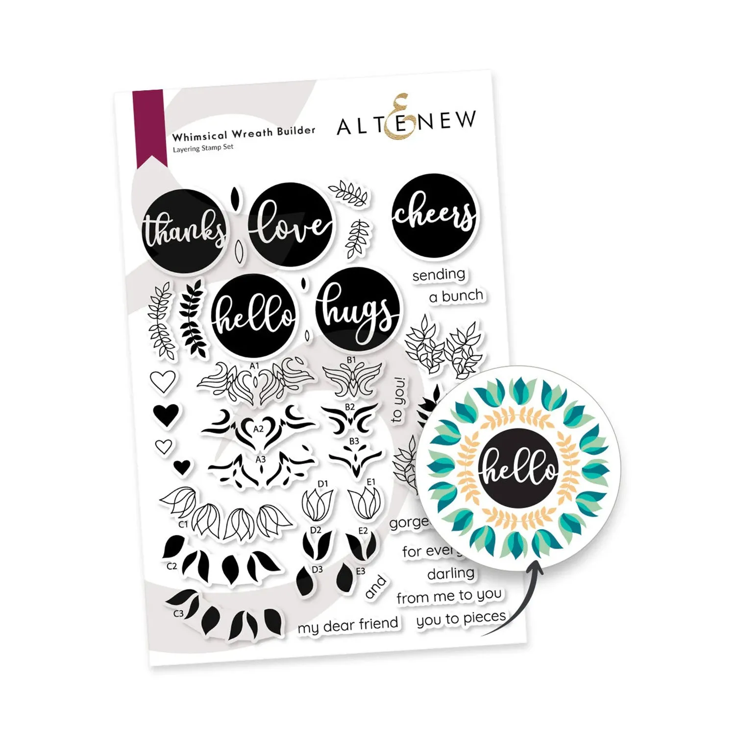 Altenew Whimsical Wreath Builder Layering Stamp Set