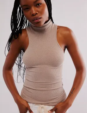 Always Ready Seamless Turtleneck, Mocha Meringue