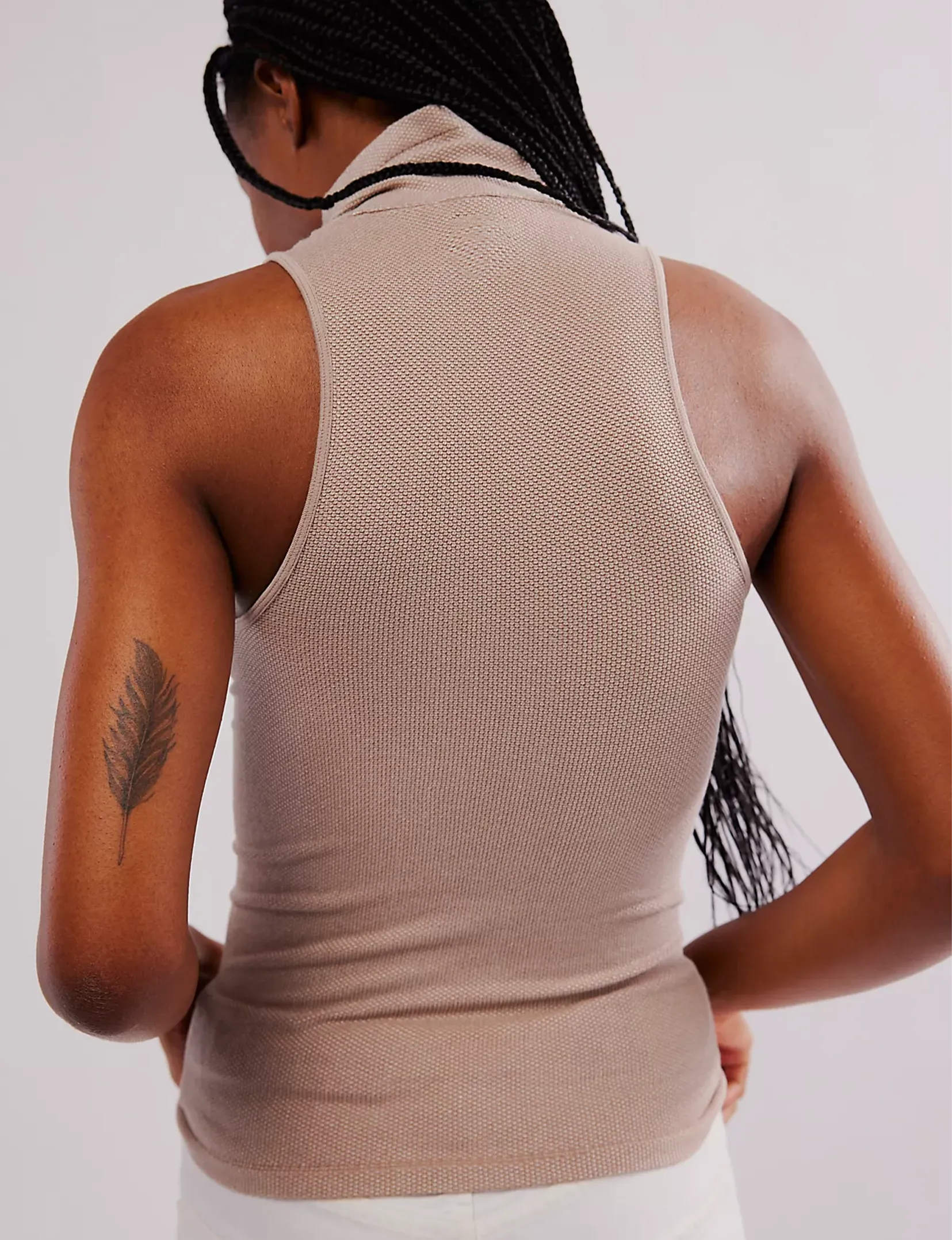 Always Ready Seamless Turtleneck, Mocha Meringue
