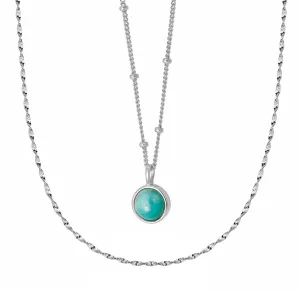 Amazonite Necklace Layering Set Sterling Silver