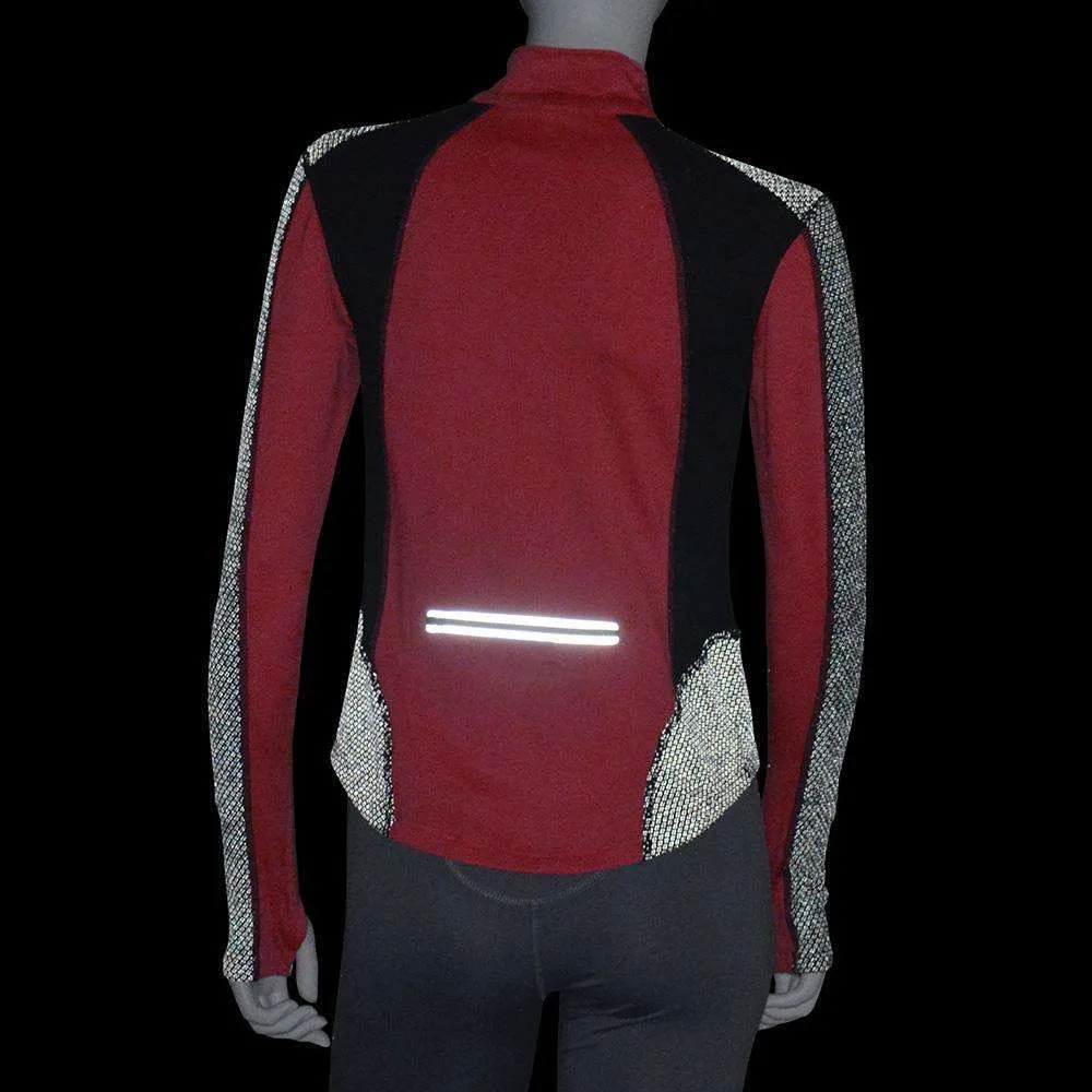 Ambition Reflective Women's Pullover in Coral Glo/Black