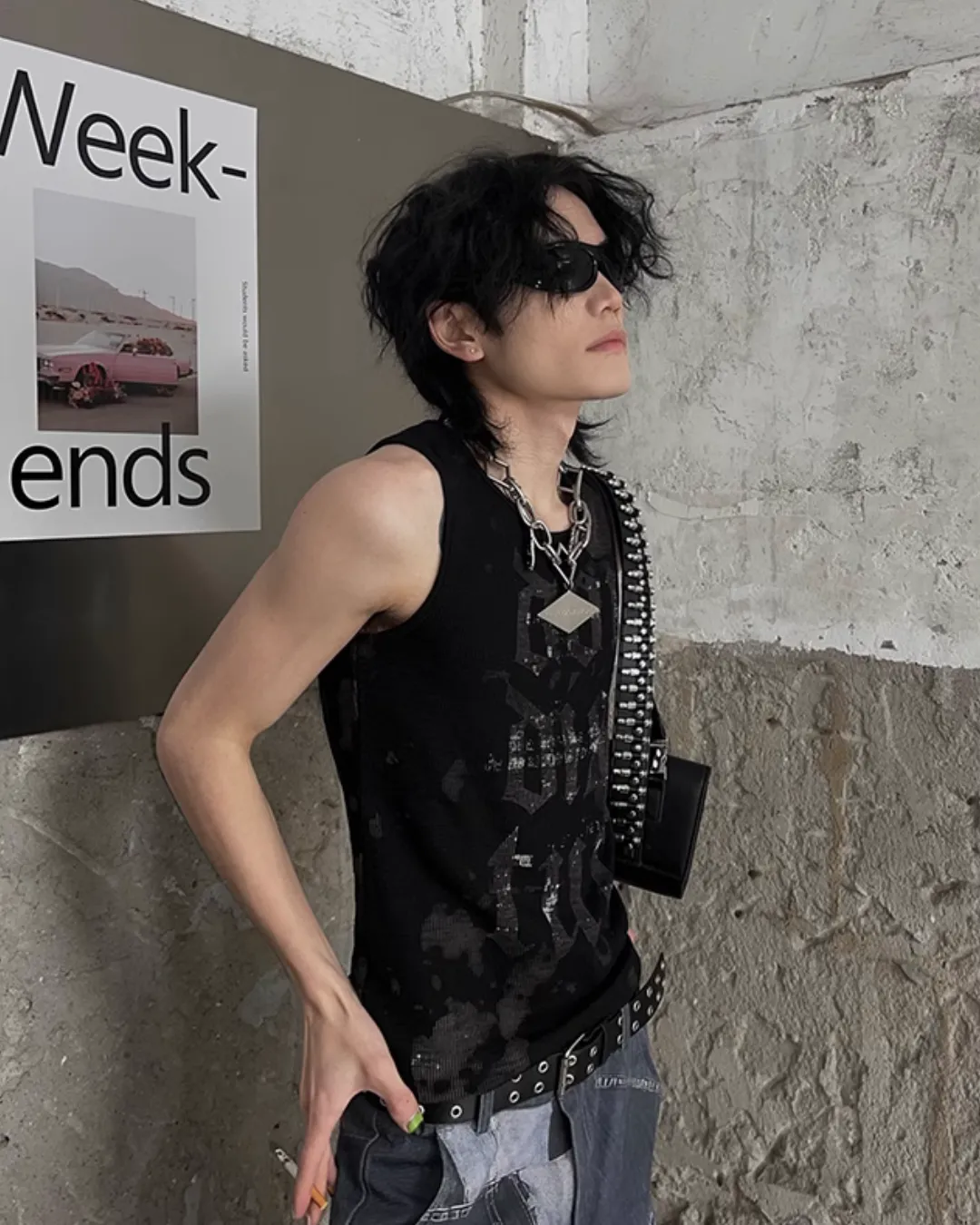 American Punk Slim Sleeveless T-Shirt SLW0012