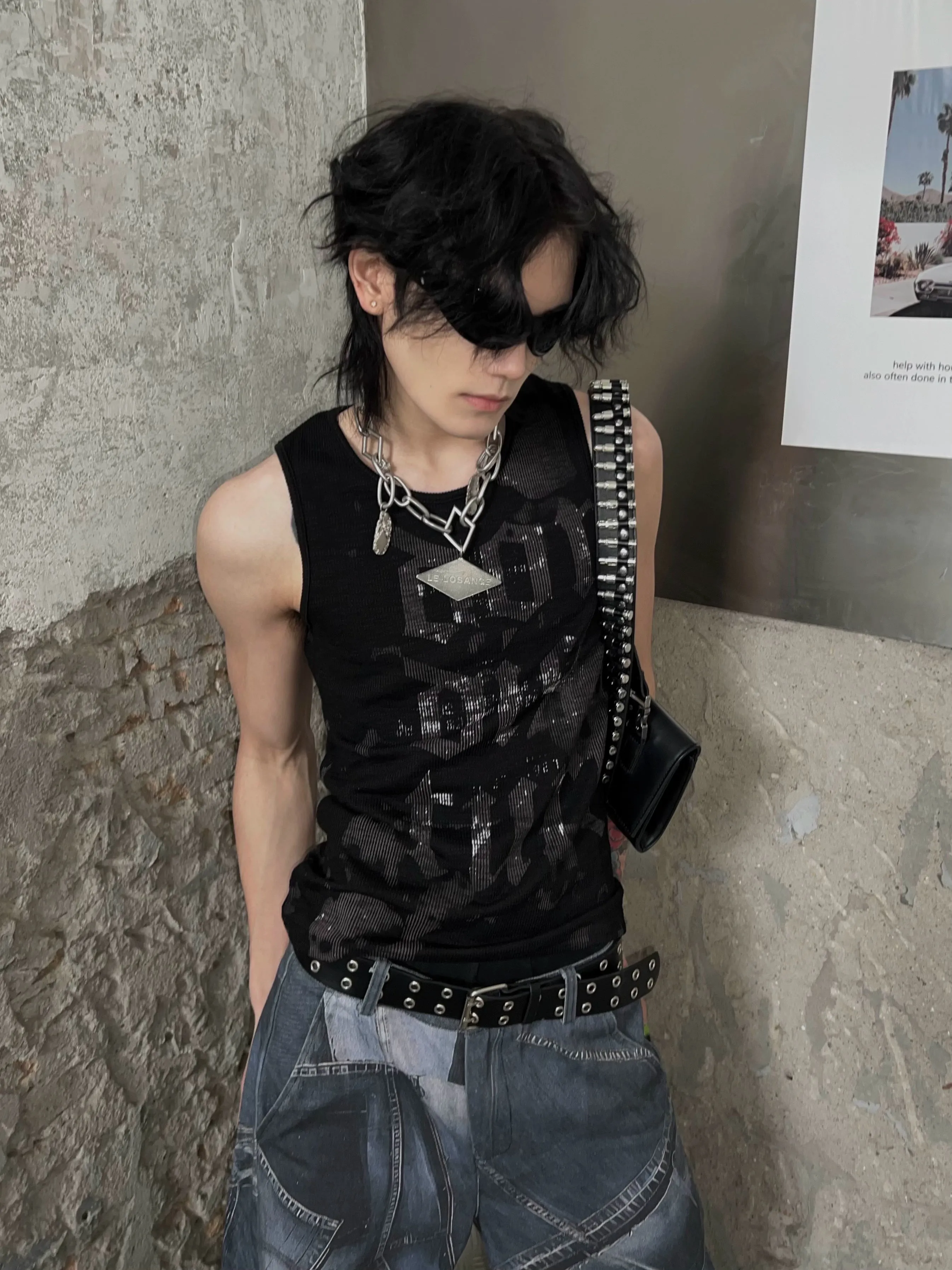 American Punk Slim Sleeveless T-Shirt SLW0012