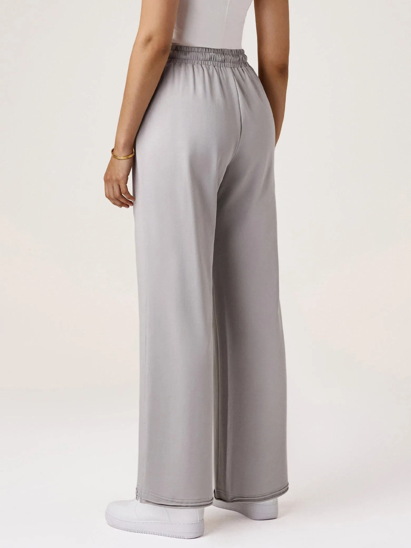 Amoretu High Waist Insert Pocket Embroidery Pants