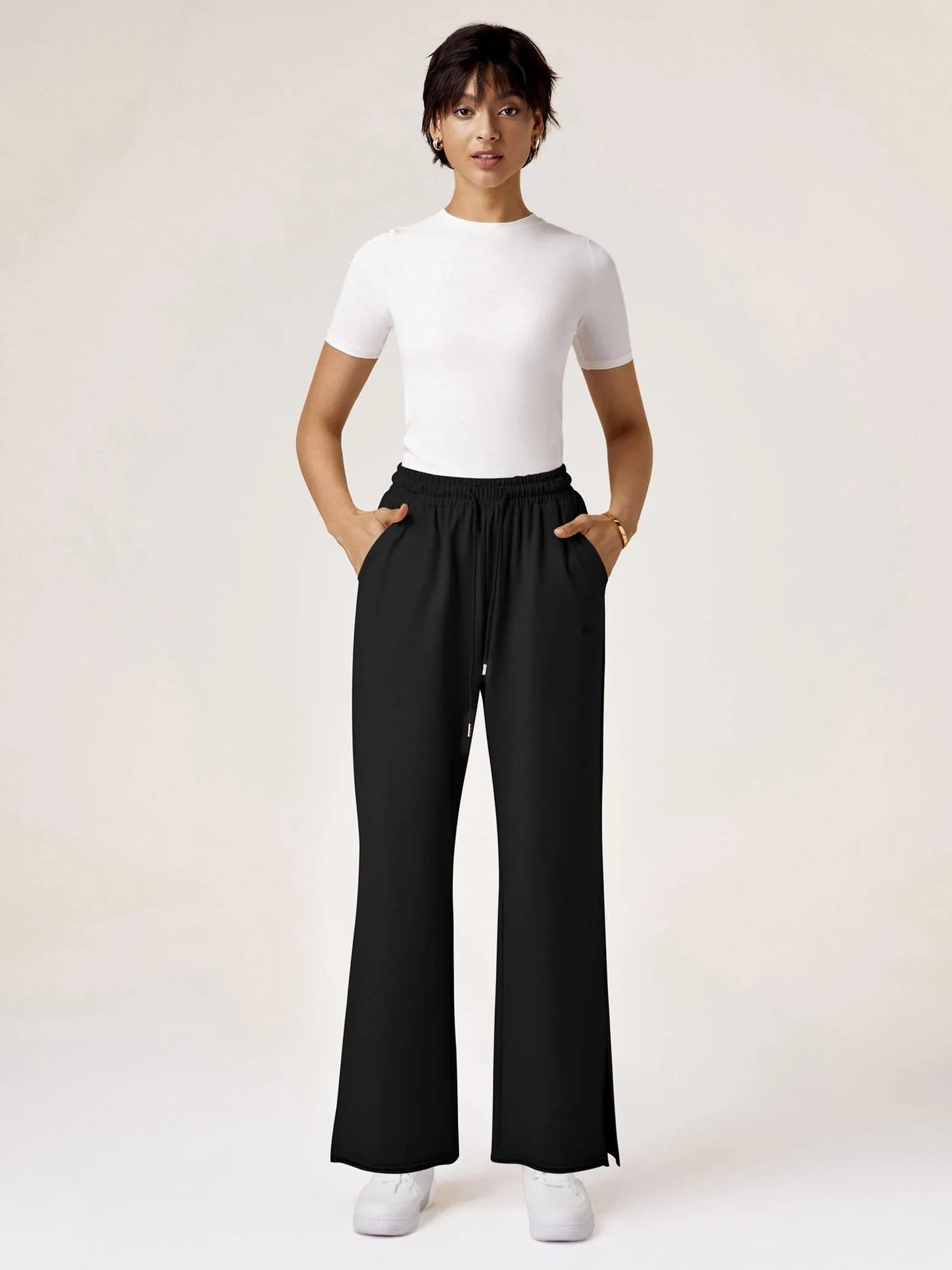 Amoretu High Waist Insert Pocket Embroidery Pants