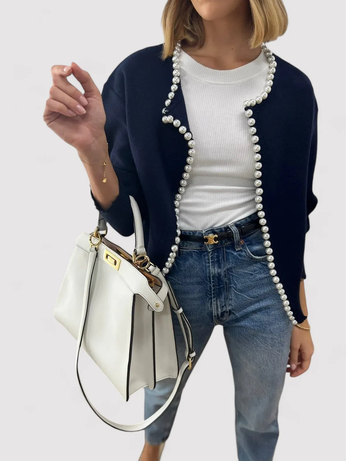 Ancien | Luxurious Women's Pearl Cardigan