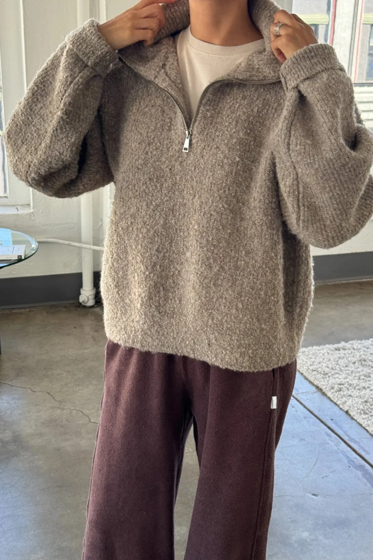 Andre Half Zip Sweater | Smoke