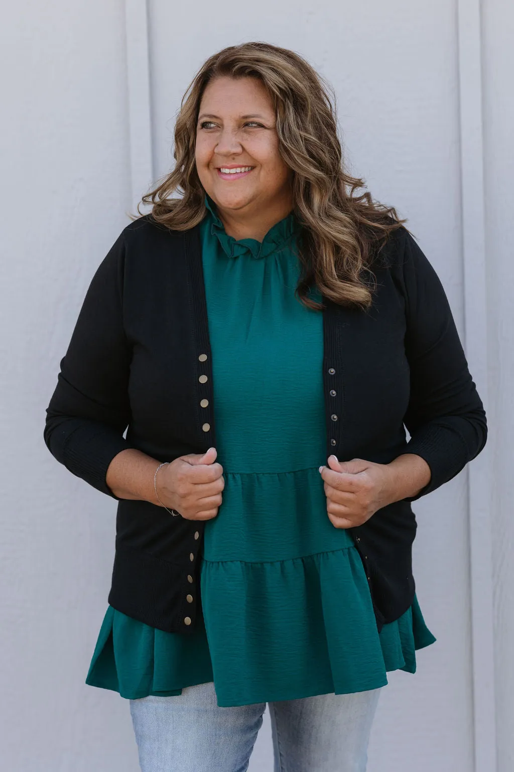 ANGIE CURVY/REG RUFFLE HIGH NECK MULTIPLE COLORS