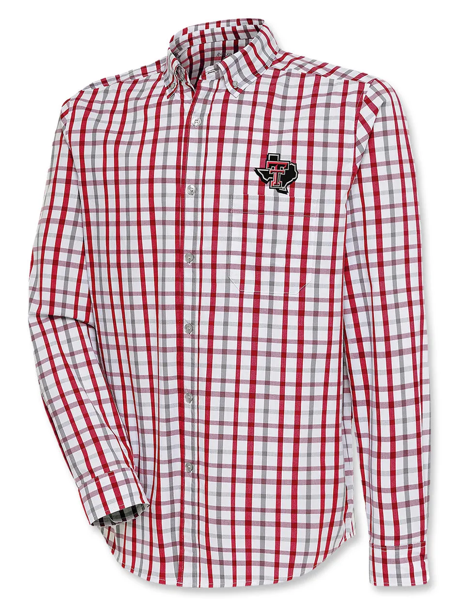 Antigua Texas Tech Double T "Tending" Long Sleeve Dress Shirt