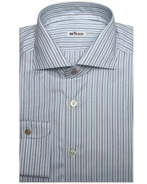 Aqua and Green Stripe Dress Shirt
