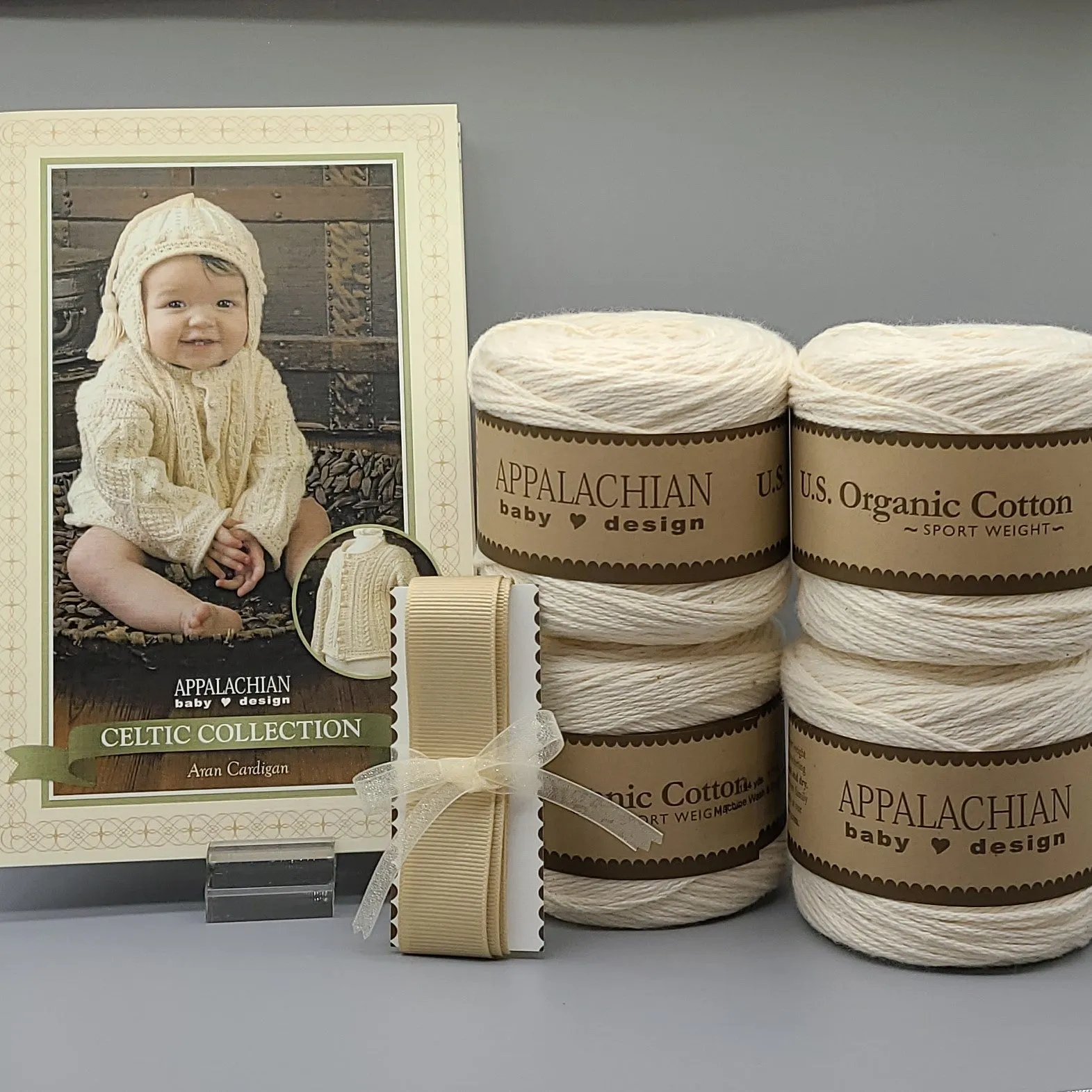 Aran Baby Cotton Cardigan Kit