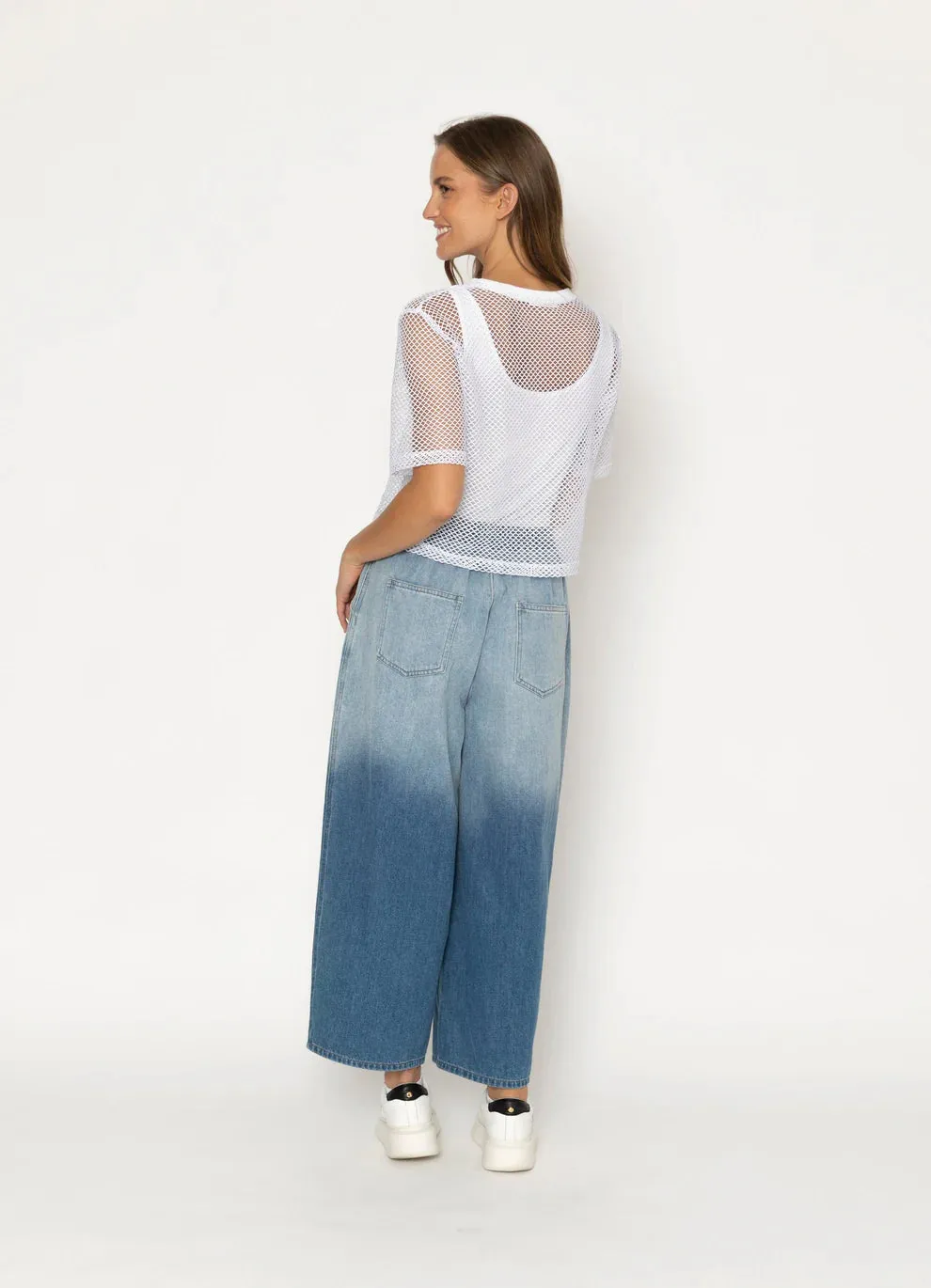 Arrow Mesh Top - White