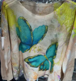 Art Layering Sweater Butterfly with Stretch