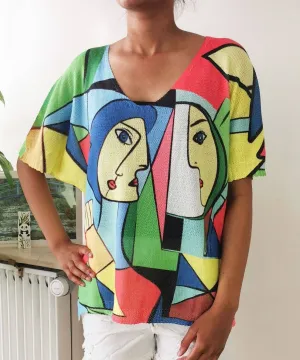 Art Layering Sweater Picasso With Stretch