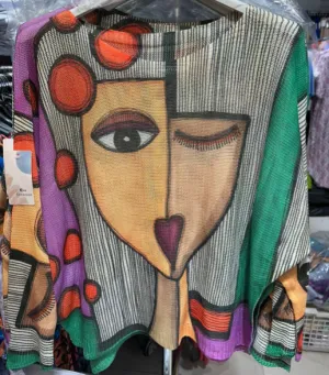 Art Layering Sweater Purple Picasso With Stretch