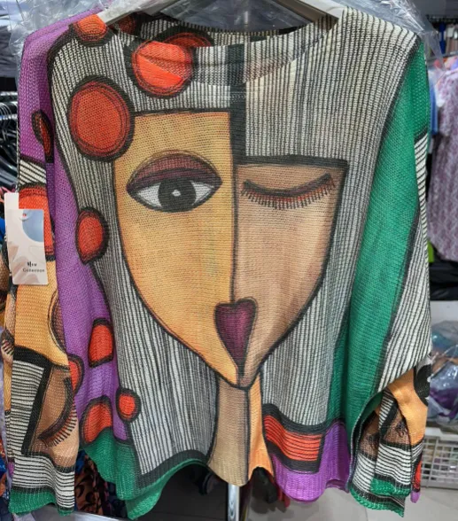 Art Layering Sweater Purple Picasso With Stretch