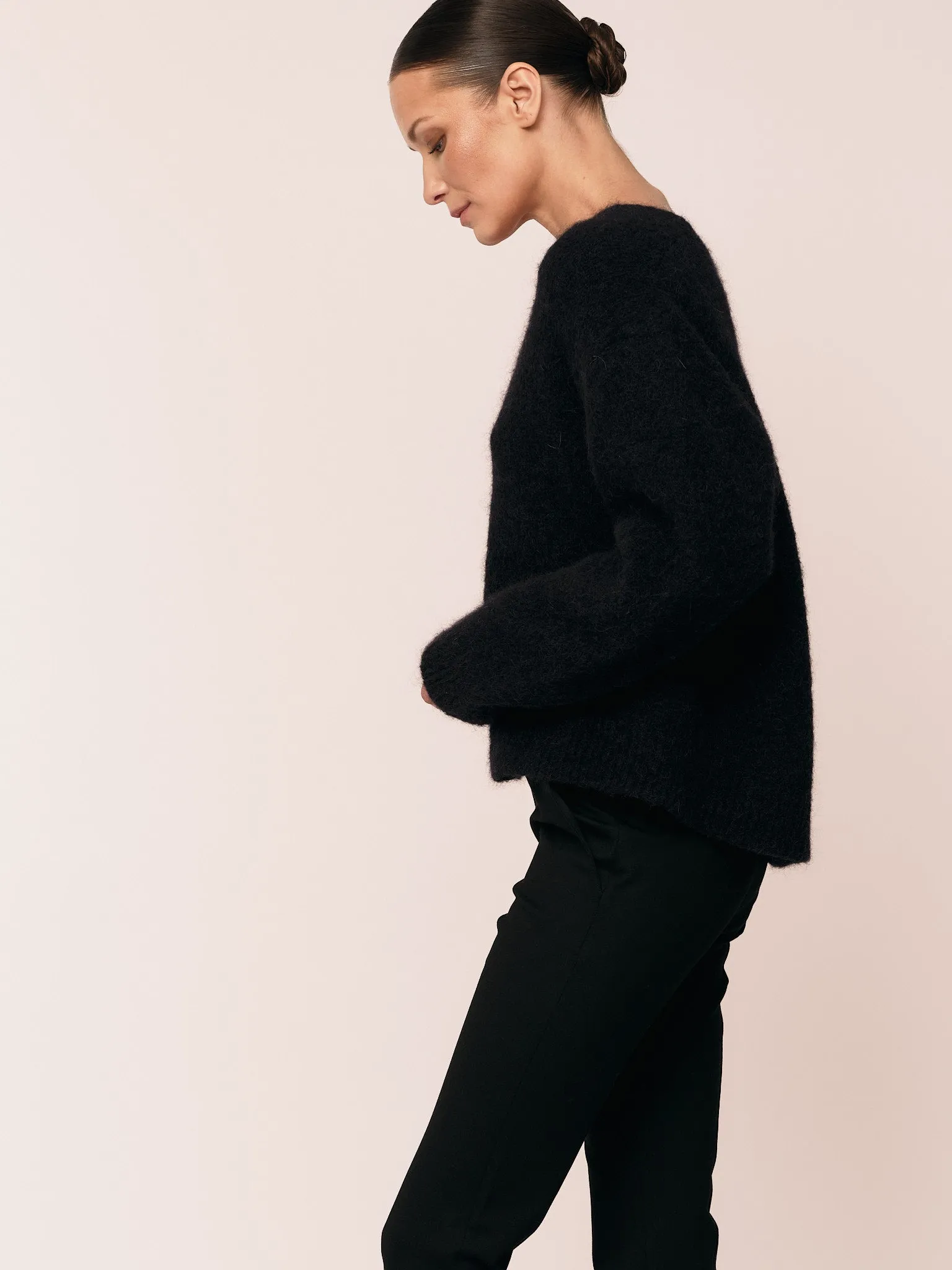 Astrid V Neck Cardigan - Black