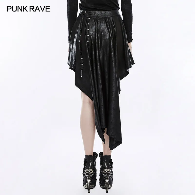 Asymmetric Layering Knitted Punk Skirt For Women