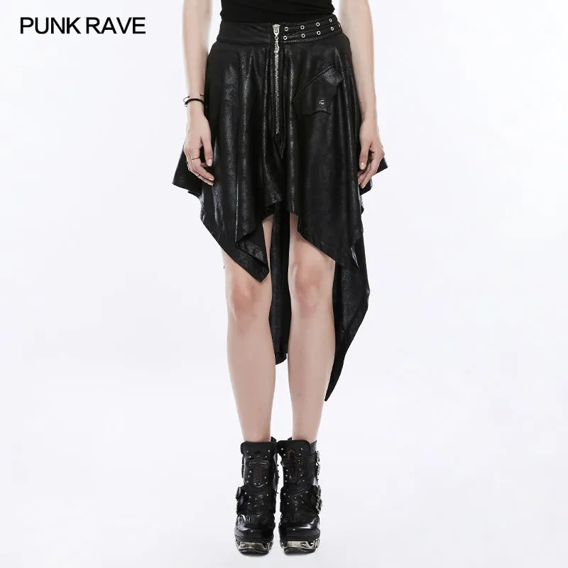 Asymmetric Layering Knitted Punk Skirt For Women