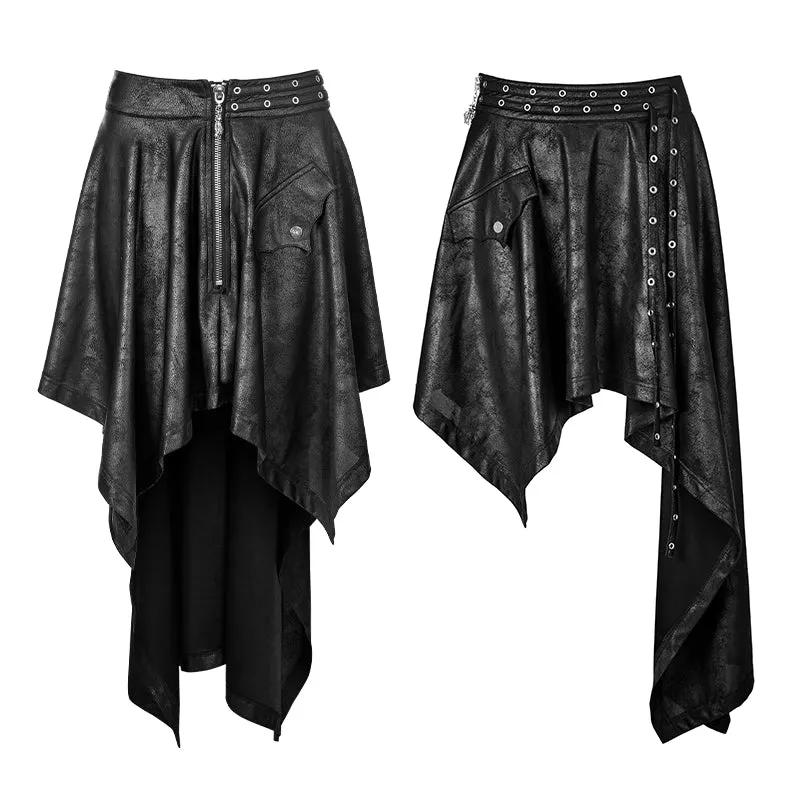 Asymmetric Layering Knitted Punk Skirt For Women