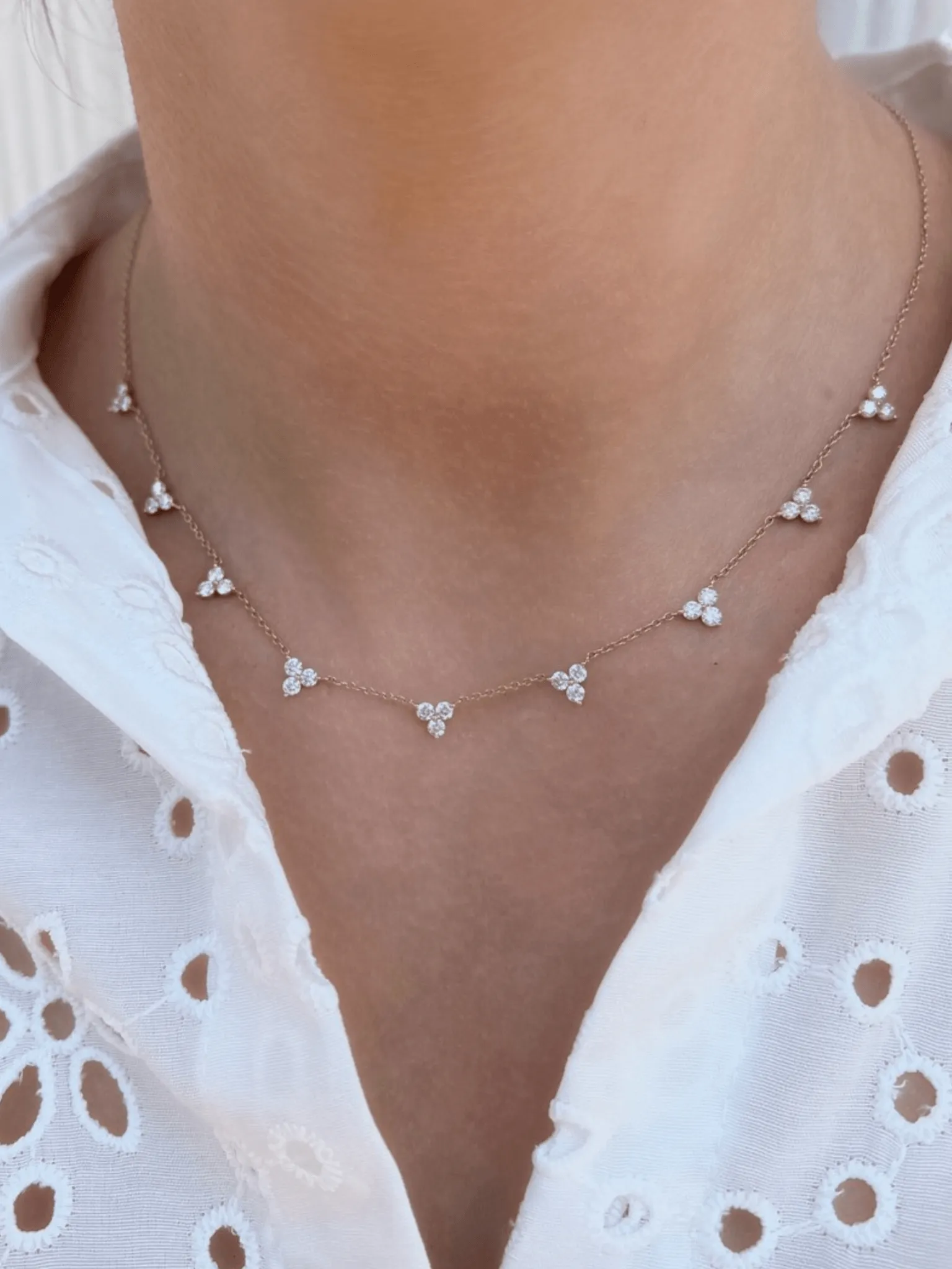 Autumn Trio Diamond Layering Necklace 14K