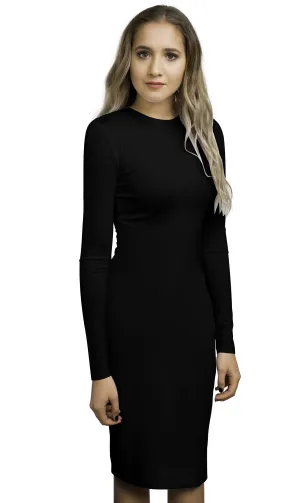 Avanti Black Long Sleeve Layering Shell Dress