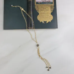 Avonlea Handmade Necklace with Gold Plated Chain and Labradorite Stones