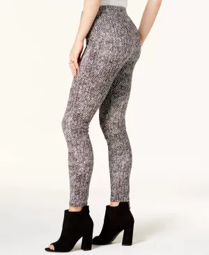 Bar III Women's Black Printed High Waist Leggings, Size Medium