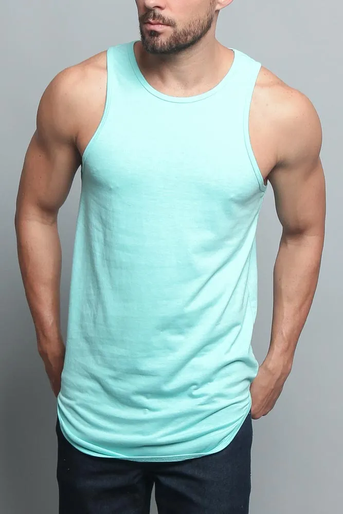 Basic Long Length Curved Hem Tank Top (New 2018 Colorways)