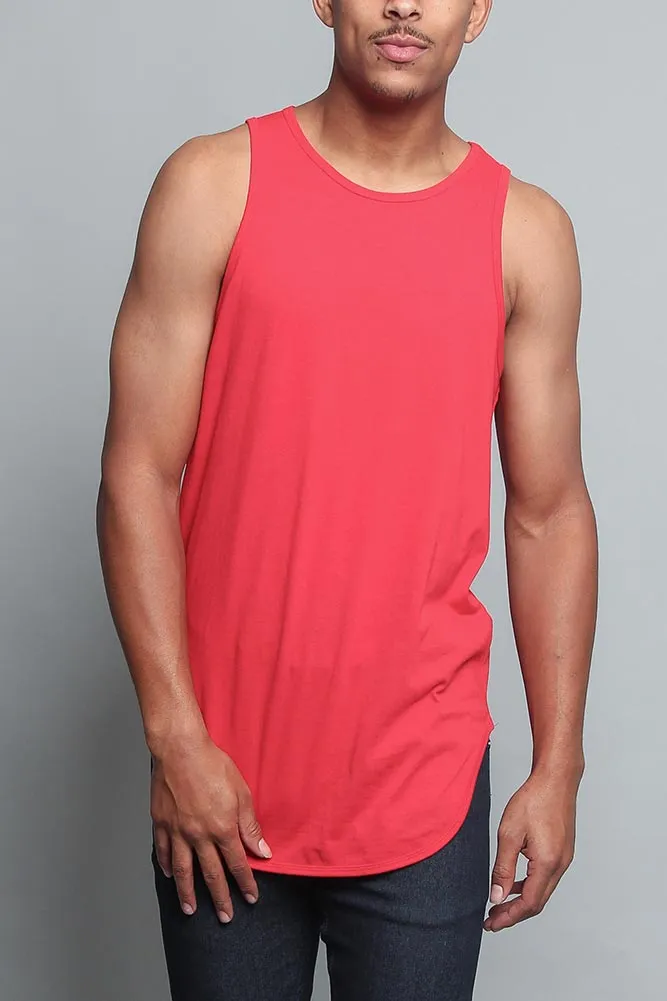 Basic Long Length Curved Hem Tank Top (New 2018 Colorways)