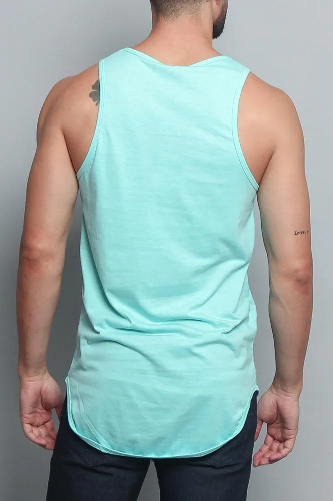 Basic Long Length Curved Hem Tank Top (New 2018 Colorways)