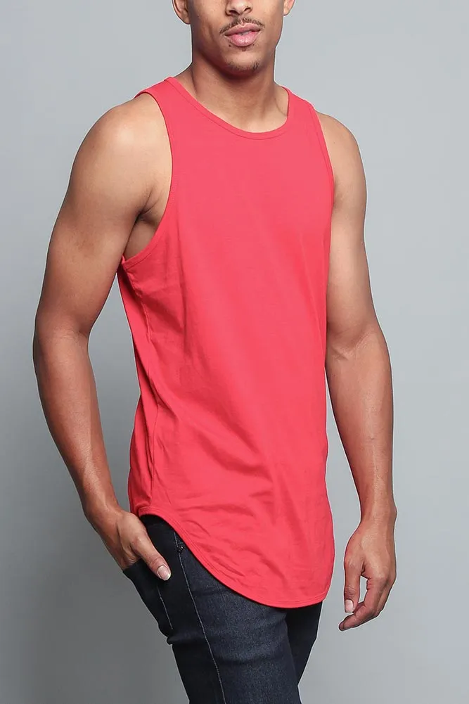 Basic Long Length Curved Hem Tank Top (New 2018 Colorways)