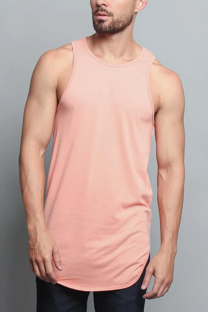 Basic Long Length Curved Hem Tank Top (New 2018 Colorways)