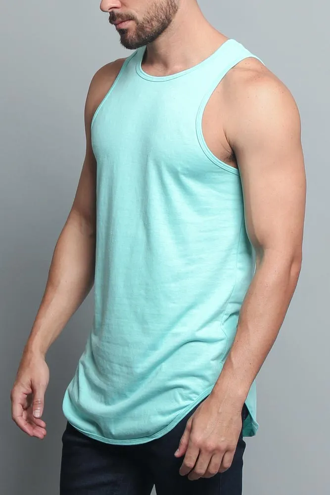 Basic Long Length Curved Hem Tank Top (New 2018 Colorways)