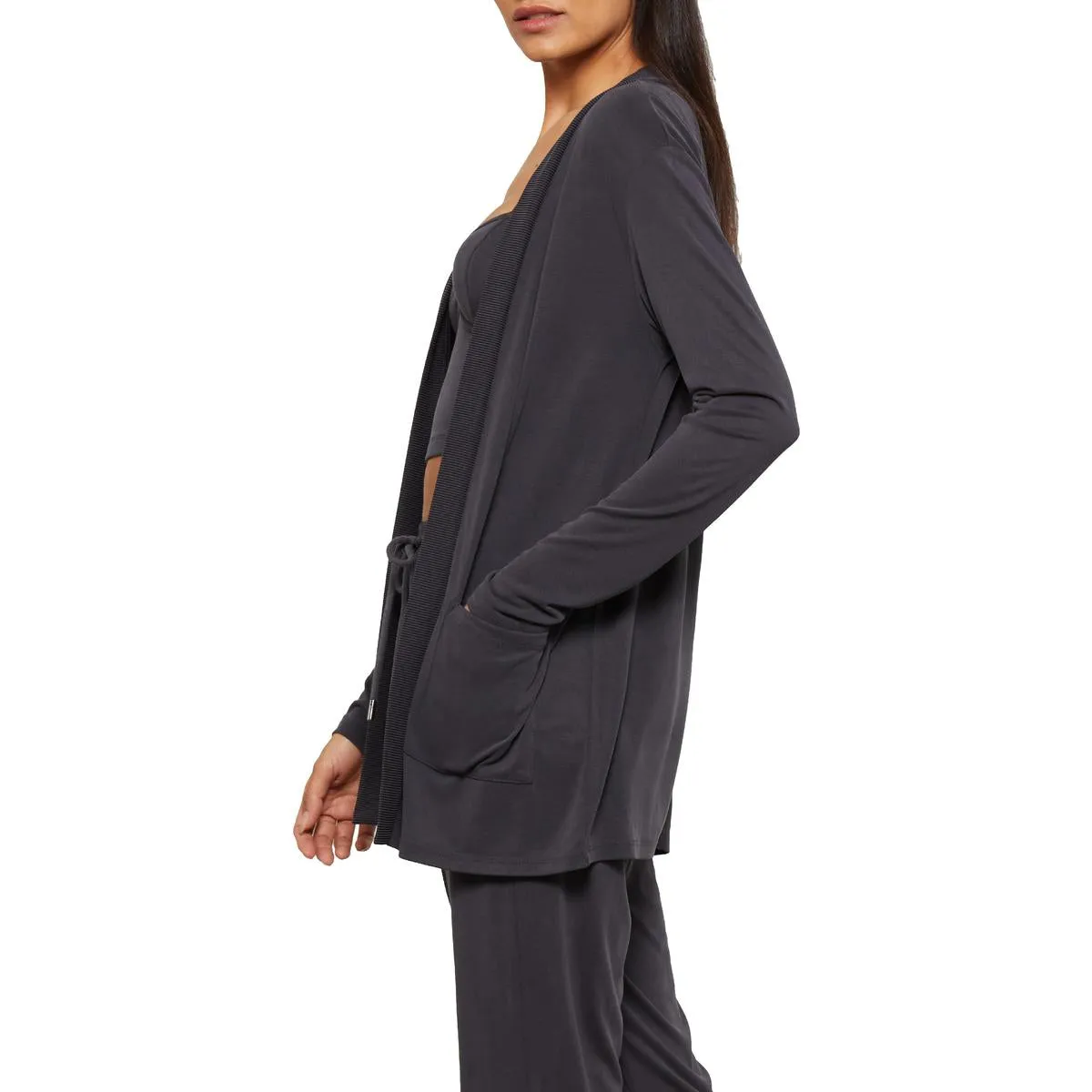 BCBGMAXAZRIA Womens Layering Open Front Cardigan Top