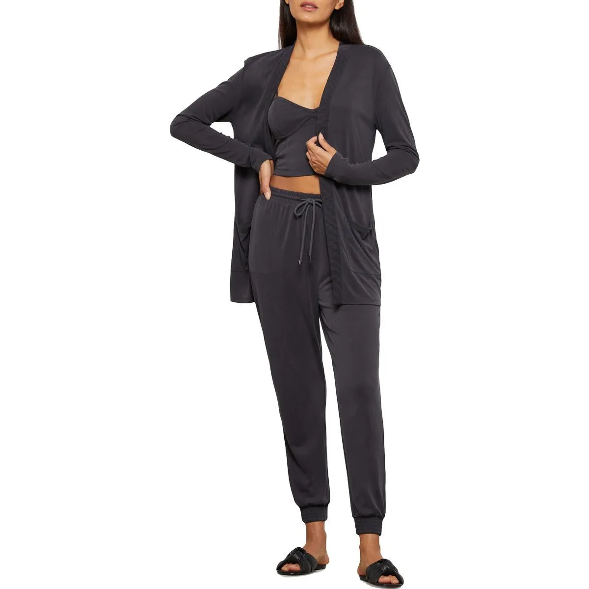 BCBGMAXAZRIA Womens Layering Open Front Cardigan Top