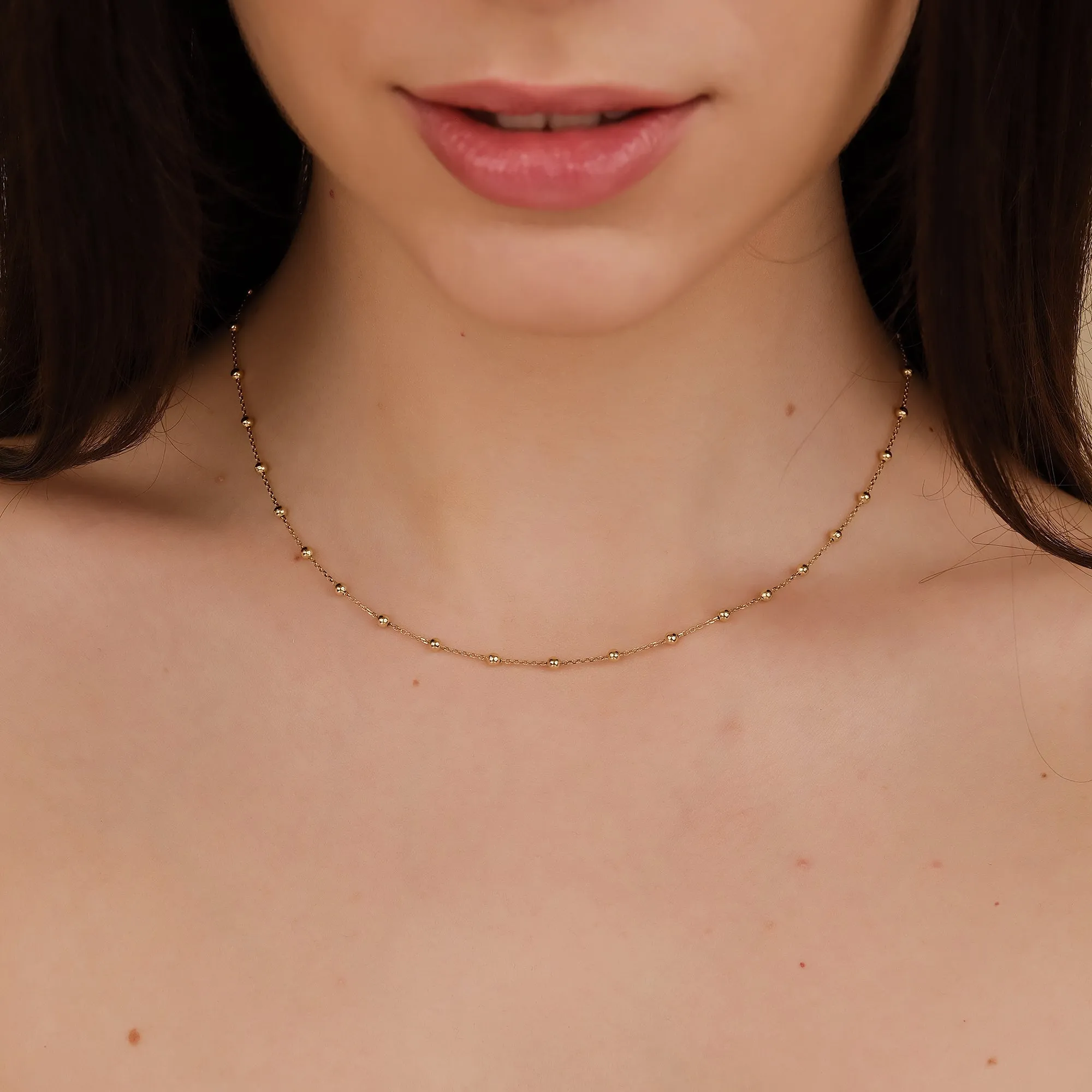Beaded Station Necklace, Daphne