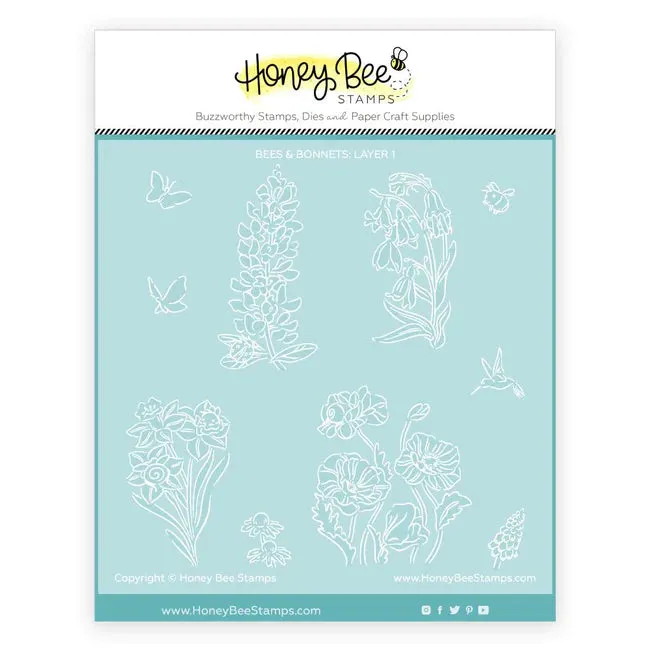 Bees & Bonnets - Set of 5 Coordinating Stencils