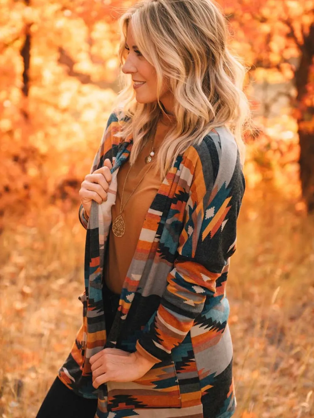 Beige and Black Cardigan