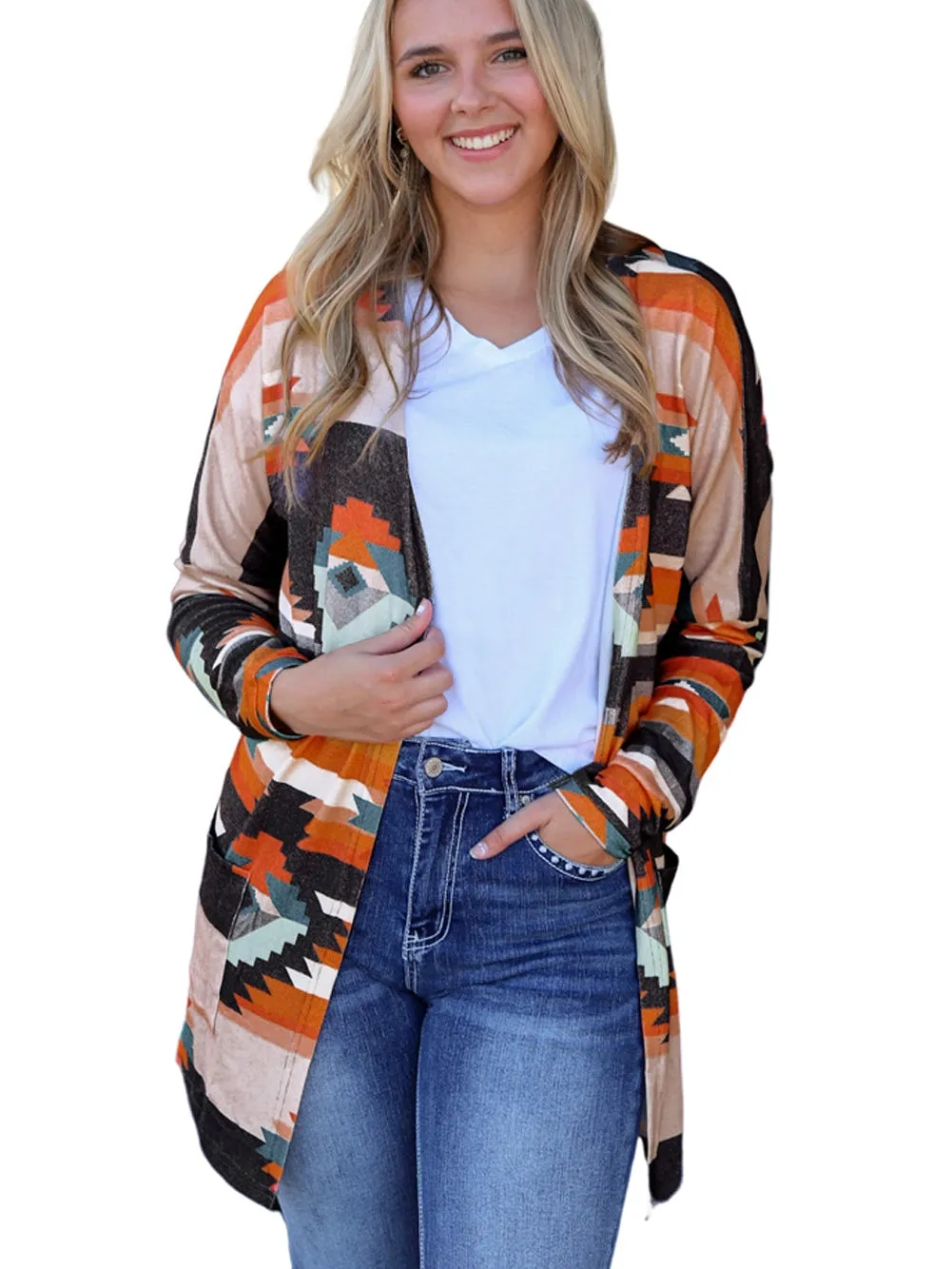 Beige and Black Cardigan